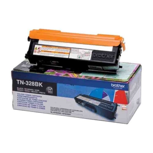Brother TN328 BK Toner - Original - Svart 6000 sider Brother TN328 BK Toner - Original - Svart 6000 sider