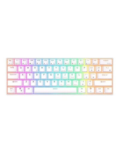 Royal Kludge Mechanical RK61 RGB Brown Switch Tastatur Engelsk USA Hvit