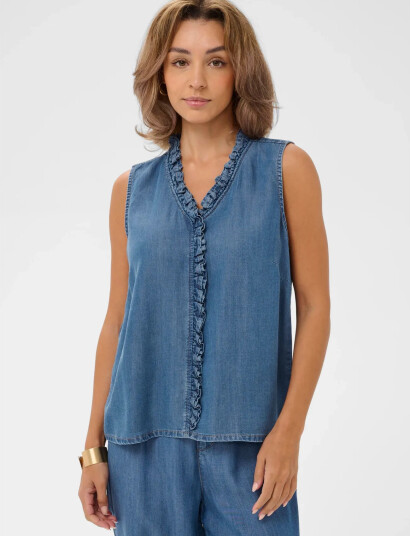 Cream Crmolly Sleeveless Blouse Blue 34