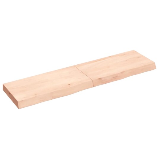vidaXL Vegghylle 120x30x6 cm ubehandlet heltre eik