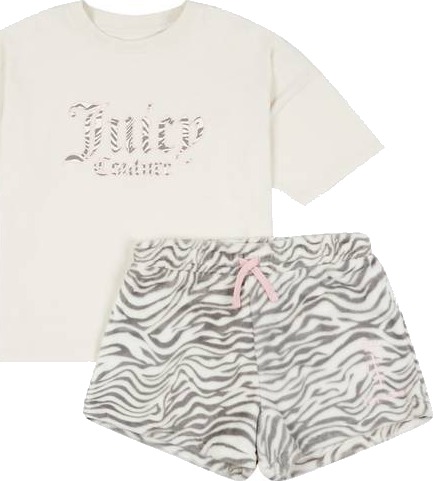 Juicy Couture Tiger T skjorte & Fleece shorts sett Vanilla Ice 14 15 ÅR