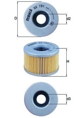 Oljefilter MAHLE ORIGINAL OX 791 Oljefilter MAHLE ORIGINAL OX 791