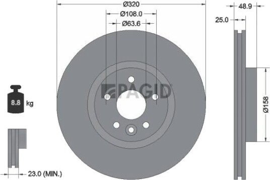 PAGID 55821NC Bremseskive PAGID 55821NC Bremseskive