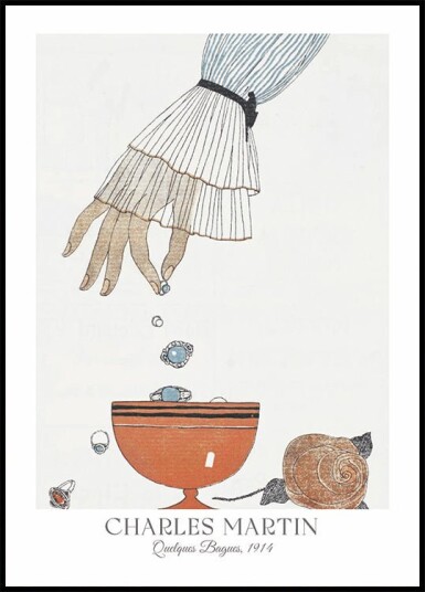 Quelques Bagues Jewelry Illustration Charles Martin Plakat Plakat / 30x40cm