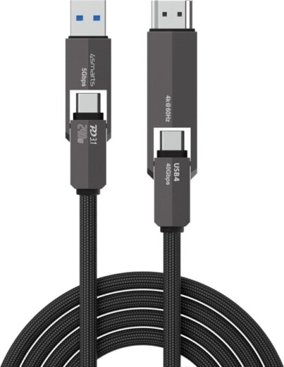 4Smarts 549240 1,5 M Usb C Usb C Usb4 Gen 3X2 40 Gbit/S Svart 4Smarts 549240 1,5 M Usb C Usb C Usb4 Gen 3X2 40 Gbit/S Svart