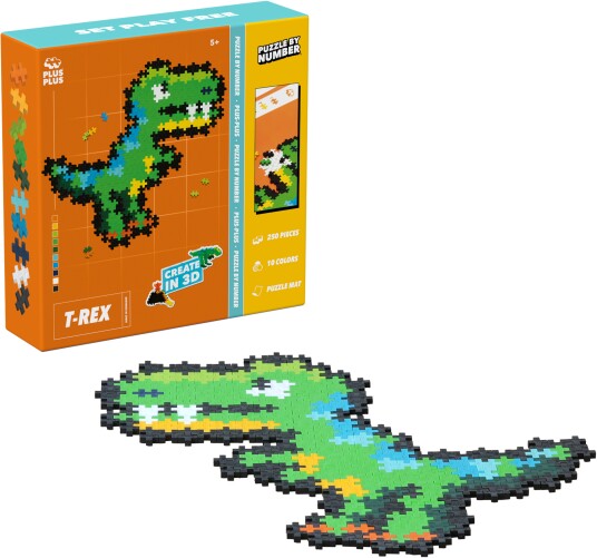 Plus-Plus Puzzle By Number Byggesett T-Rex 250 Deler