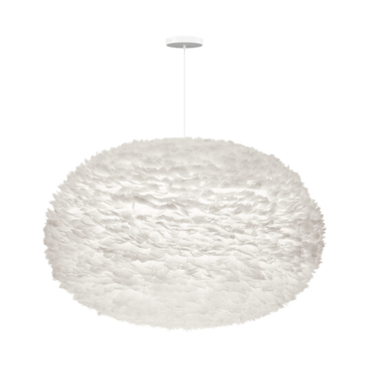 Umage Eos Taklampe XXL Hvit med Flat Baldakin i Hvit Umage Eos Taklampe XXL Hvit med Flat Baldakin i Hvit