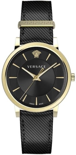 Versace Herreklokke VE5A00320 V Circle Sort/Lær Ø43 mm
