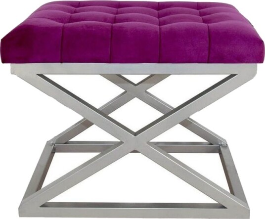Gillie Sittepuff 40 cm Sølv/Fuksia
