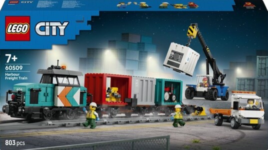 Lego Havn Med Godstog Kran Og Lastebil