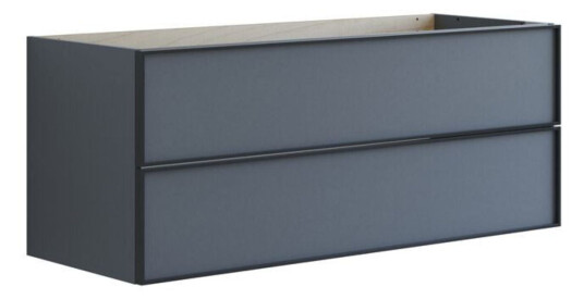 Dansani Inzo Alu-ramme Svart Servantskap 2 Skuff H48cm Grå Matt / 120cm