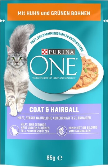 Purina One våtfôr Coat & Hairball 52 x 85 g