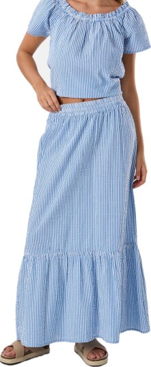 Seaside Marina Seersucker Long Skirt W