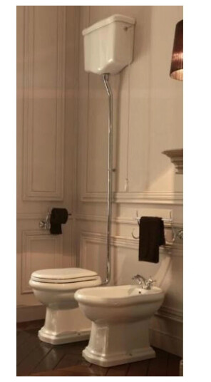 Lavabo Retro HIGH Gulvstående Toalett 445x705x2220 mm, Krom/S-lås, Hvit Lavabo Retro HIGH Gulvstående Toalett 445x705x2220 mm, Krom/S-lås, Hvit