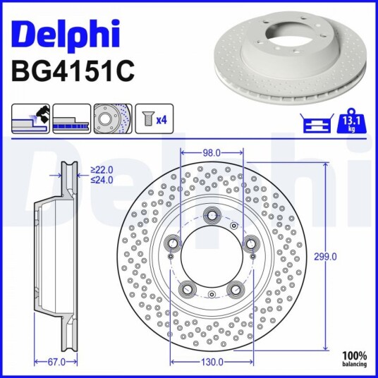 Bremseskive DELPHI BG4151C