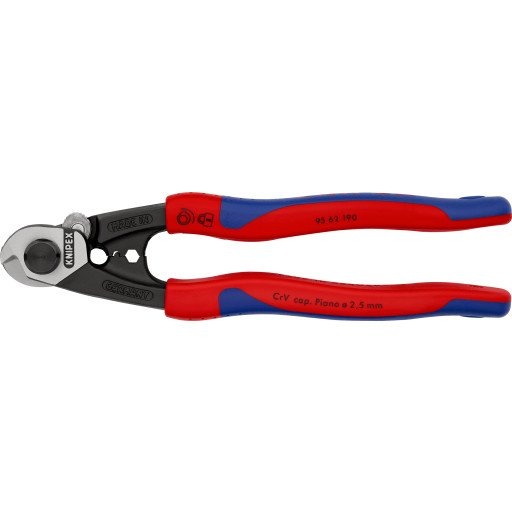Knipex 95 61 Stålwiresaks 190 mm med Flerkomponent-Grep