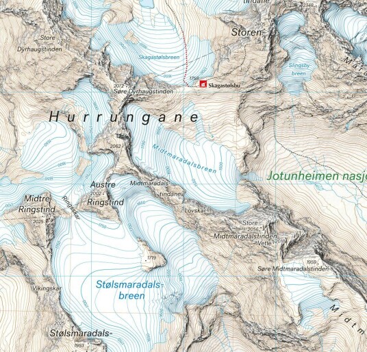 Calazo Høyfjellskart Jotunheimen