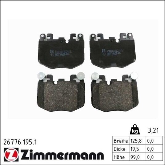ZIMMERMANN 26776.195.1 Bremseklosser