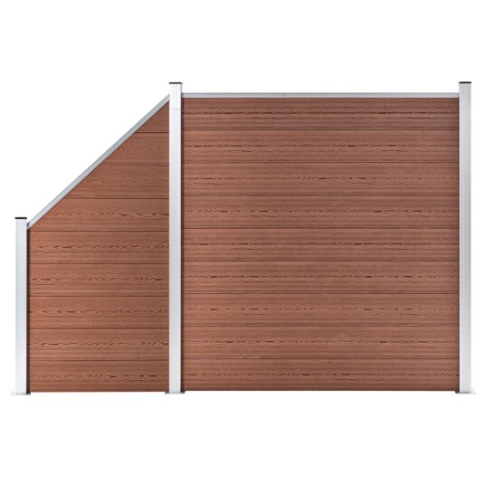 vidaXL Gjerdesett WPC 1 firkantet + 1 slisset 273x186 cm brun
