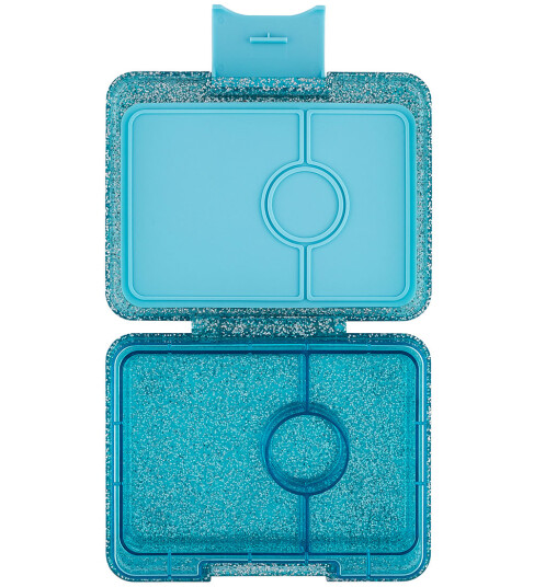 Yumbox Twinkle Aqua Glitter / Clear Blue Tray Snack Size Small Bento Lunch Box