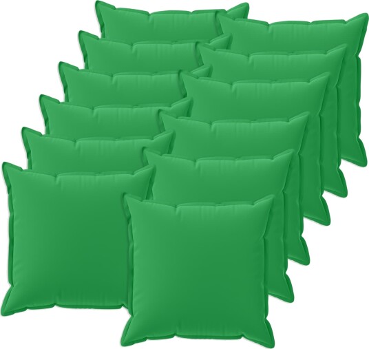 vidaXL Putetrekk 12 stk. HOUTEN Grønn 50 x 50 cm Polyester