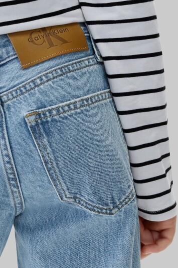 Calvin Klein Jeans Vide ben Stone Mid Blue VaskDenim Calvin Klein 14 år (164) Jeans Blå