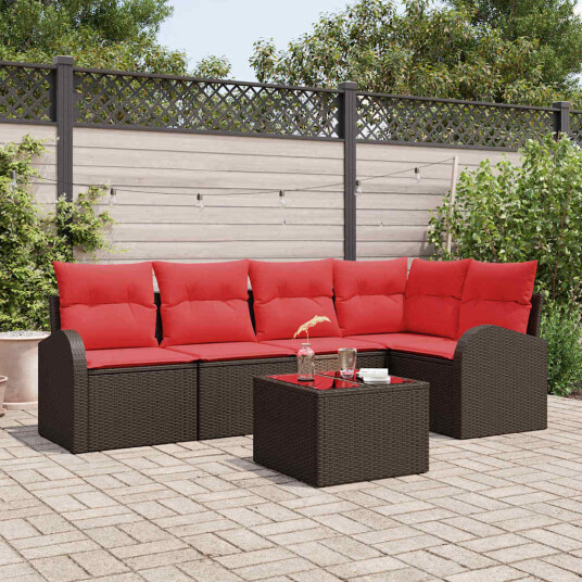 vidaXL Hagesofa Set Brun polyrotting