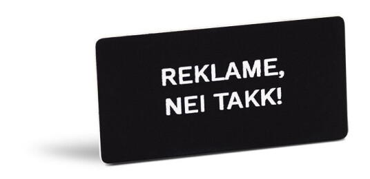Nei til reklame skilt 49x29 Svart
