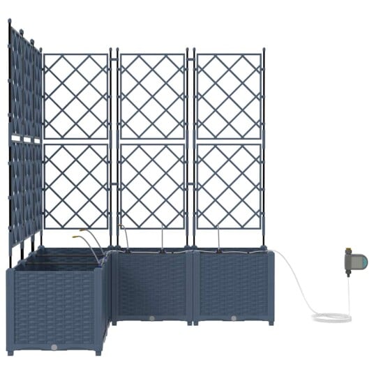 Hagepotte med Trellis Grå 40x40x125.5 cm Hagepotte med Trellis Grå 40x40x125.5 cm