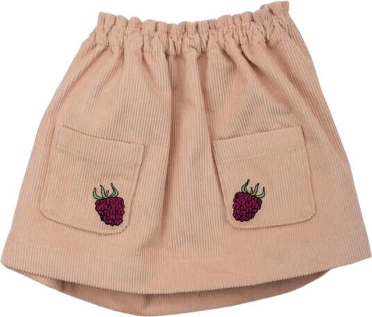 LouieLouie Claire Skirt Courdroy ROSE RASPBERRIES EMB 110