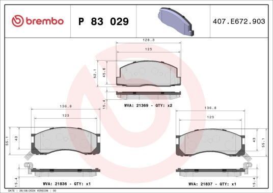 Bremseklosser BREMBO P 83 029 Bremseklosser BREMBO P 83 029