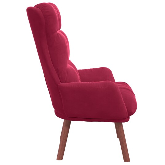Avslappende stol Vinrød 69 x 74 x 93 cm Fløyel