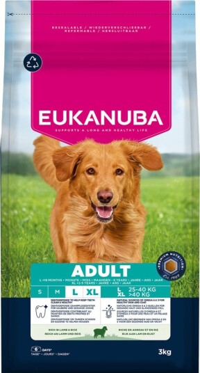 Eukanuba Premium Nutrition Adult Large & Giant Breed Lam & Ris Sparepakke 2 X 3 kg