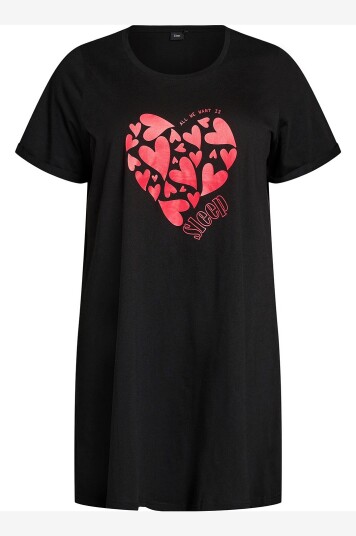 Zizzi Nattkjole mAlly S/S Abk DresSvart