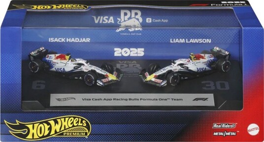 Hot Wheels Racing Premium F1 Visa Cash App Racing Bulls Modellbiler 2 stk