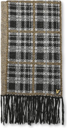 Lyle & Scott Tartan Scarf JET BLACK One Size Lyle & Scott Tartan Scarf JET BLACK One Size