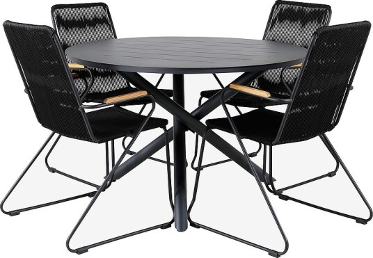 Venture Home   Spisegruppe Nellie med 4 Belinda spisestoler   Svart