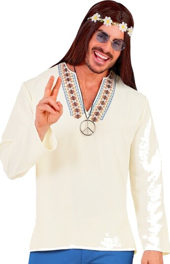 Widmann Vintage Hippie Kostymeskjorte til Herre XXL 23820 Widmann Vintage Hippie Kostymeskjorte til Herre XXL 23820