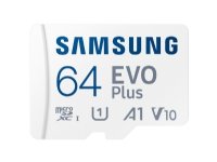Samsung EVO Plus MB-MC64SA - Flashminnekort (microSDXC til SD-adapter inkludert) - 64 GB