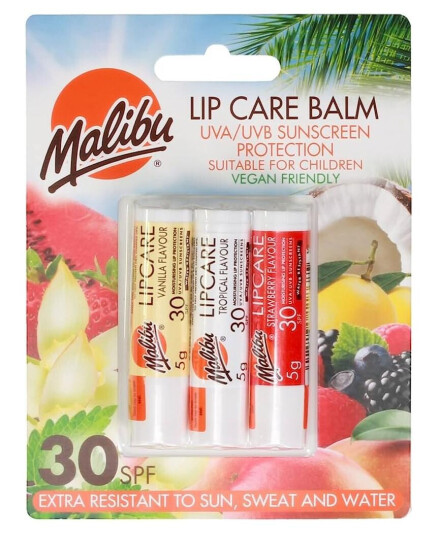 Malibu Lip Care Balm Trio SPF30