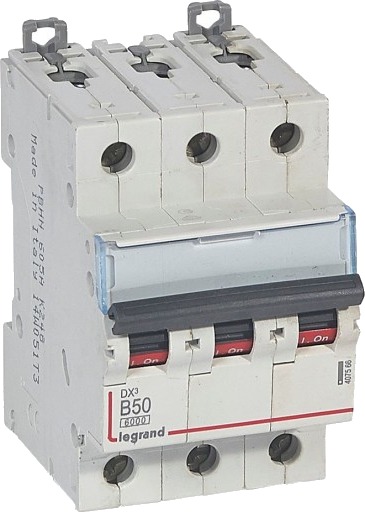 Legrand DX3 MCB automatsikring B50 3P 3M 6/10kA