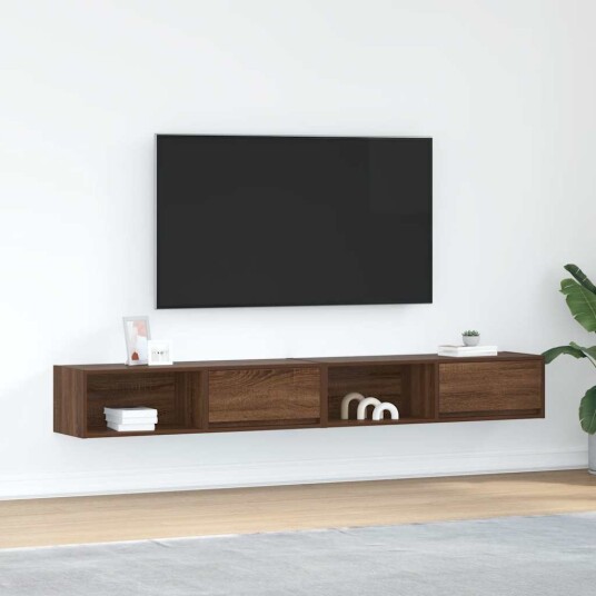 TV benker 2 stk brun eik 100x31x25,5 cm konstruert tre