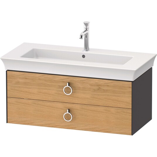 Duravit White Tulip Servantskap 2 skuf. 98,4x45,8x41 cm Eik/Grafitt Høyglans