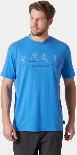 Helly Hansen Menn Skog Recycled Graphic T skjorte Blå Svart XL