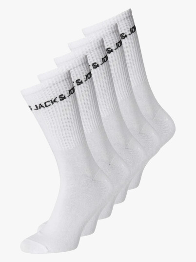 Jack and Jones Junior Basic Logo Tennissock 5 Pack Junior Hvit 38/43 Jack and Jones Junior Basic Logo Tennissock 5 Pack Junior Hvit 38/43