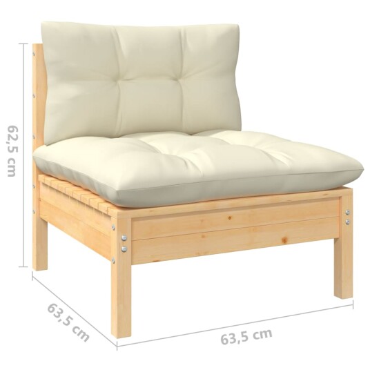  Hagesofagruppe med kremhvite puter 9 deler heltre furu 3096767