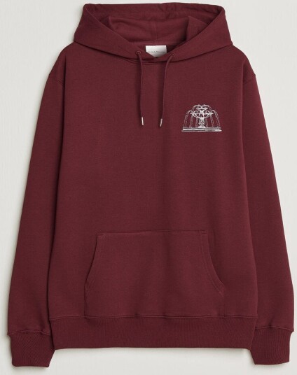 Drôle de Monsieur Fountain Printed Hoodie Burgundy