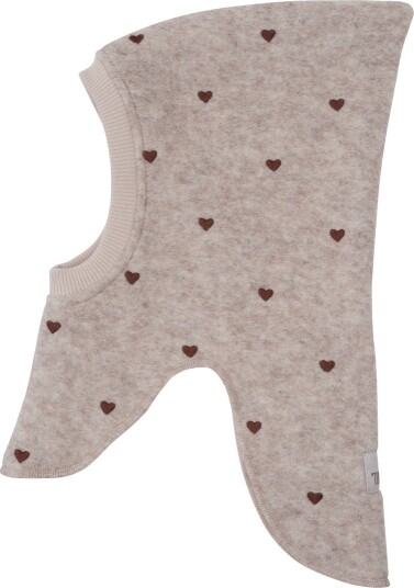 Huttelihut Balaclava Ull 2 lags Sand Melert Huttelihut 6 12 md Balaclava dobbel Beige Brun 62 80