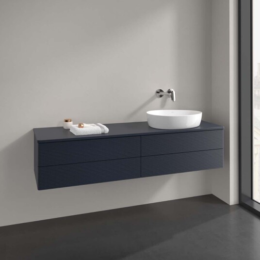 Villeroy & Boch Antao Servantskap med 4 skuffer 160x50x36 cm m/lys Blå Matt