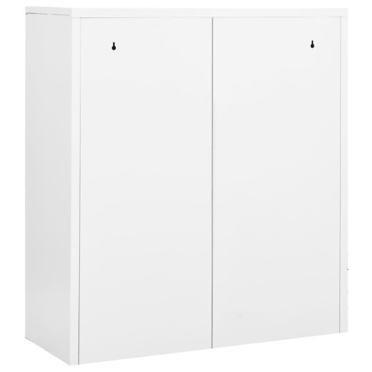 vidaXL Kontorskap hvit 90x40x102 cm stål